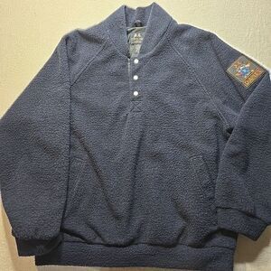 VTG Willis & Geiger Diaplex Fleece Jacket XL Made in USA Wool Blend Pullover 90s